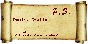 Paulik Stella névjegykártya